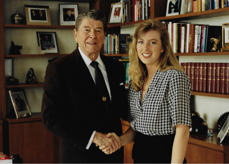 Katrina Cravy as an Intern with Ronald Reagan